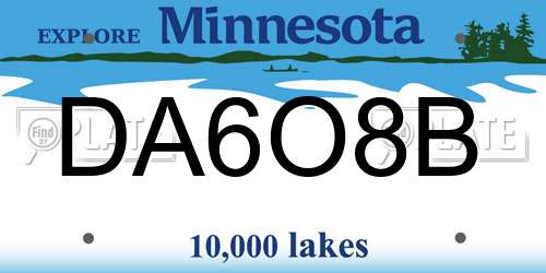 DA6O8B Minnesota License Plate