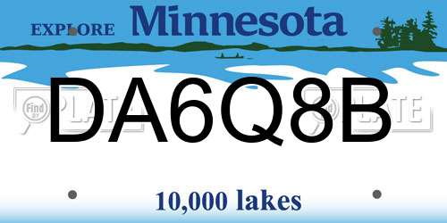 DA6Q8B Minnesota License Plate