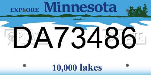 DA73486 Minnesota License Plate