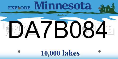 DA7B084 Minnesota License Plate