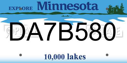 DA7B580 Minnesota License Plate