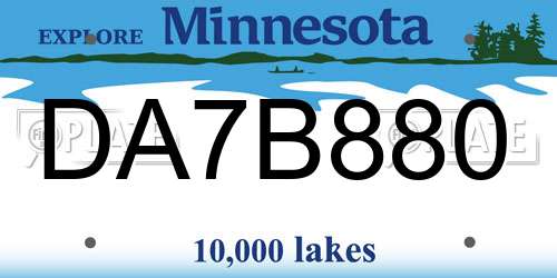 DA7B880 Minnesota License Plate