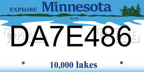 DA7E486 Minnesota License Plate