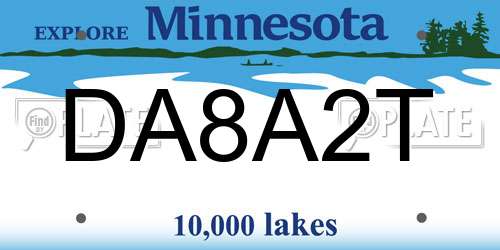 DA8A2T Minnesota License Plate