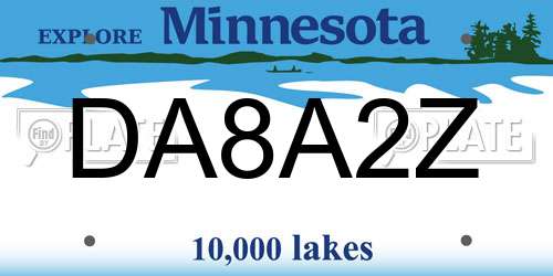 DA8A2Z Minnesota License Plate