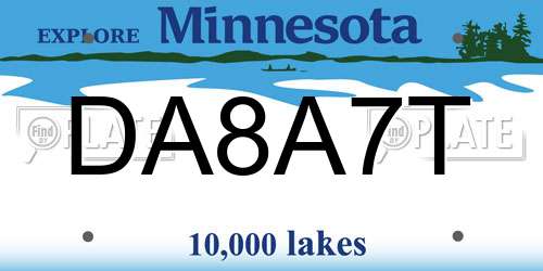 DA8A7T Minnesota License Plate