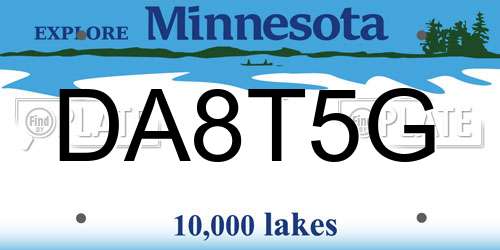 DA8T5G Minnesota License Plate