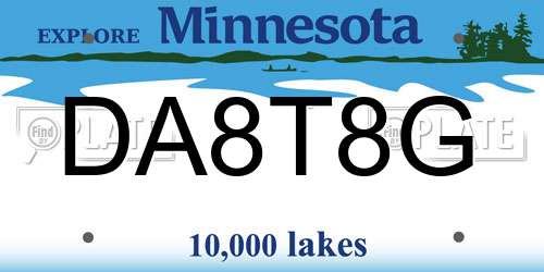 DA8T8G Minnesota License Plate