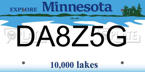 DA8Z5G Minnesota License Plate