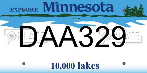 DAA329 Minnesota License Plate