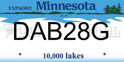 DAB28G Minnesota License Plate