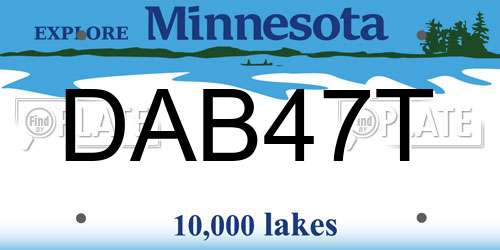 DAB47T Minnesota License Plate