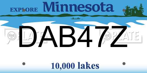 DAB47Z Minnesota License Plate