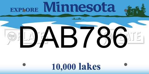 DAB786 Minnesota License Plate