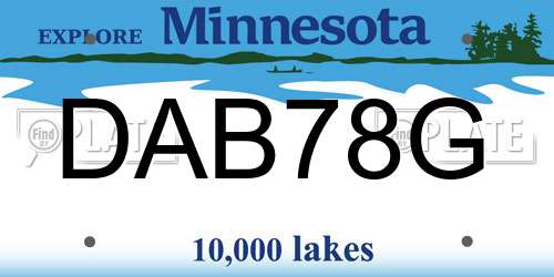 DAB78G Minnesota License Plate