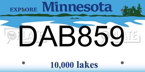 DAB859 Minnesota License Plate