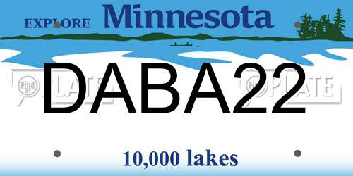 DABA22 Minnesota License Plate
