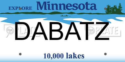 DABATZ Minnesota License Plate