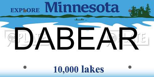 DABEAR Minnesota License Plate