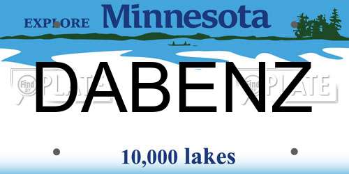 DABENZ Minnesota License Plate