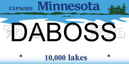DABOSS Minnesota License Plate