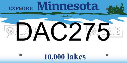 DAC275 Minnesota License Plate
