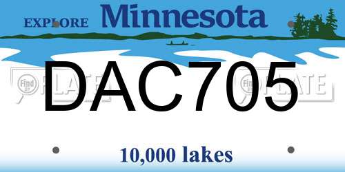 DAC705 Minnesota License Plate