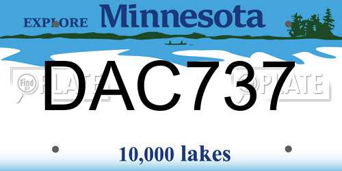 DAC737 Minnesota License Plate