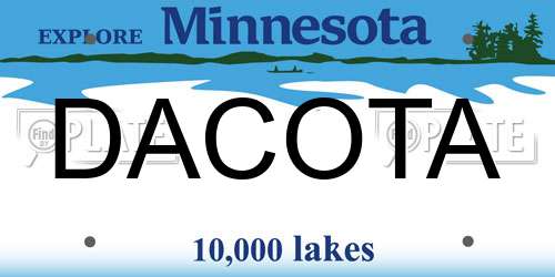 DACOTA Minnesota License Plate