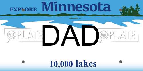 DAD Minnesota License Plate