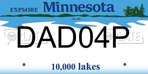 DAD04P Minnesota License Plate