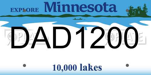DAD1200 Minnesota License Plate
