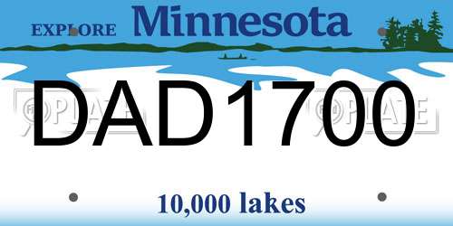 DAD1700 Minnesota License Plate