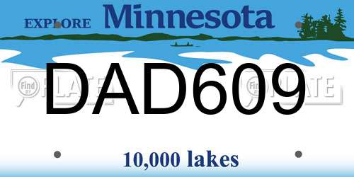 DAD609 Minnesota License Plate