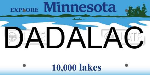 DADALAC Minnesota License Plate