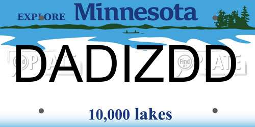 DADIZDD Minnesota License Plate