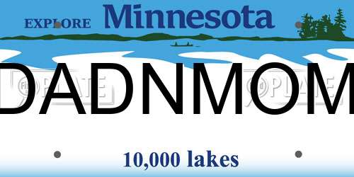 DADNMOM Minnesota License Plate