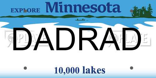 DADRAD Minnesota License Plate
