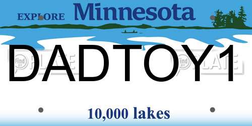 DADTOY1 Minnesota License Plate