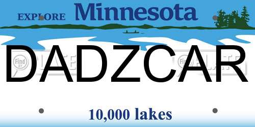 DADZCAR Minnesota License Plate