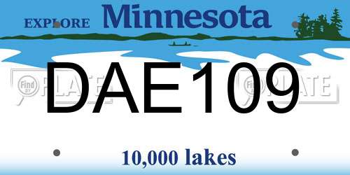 DAE109 Minnesota License Plate