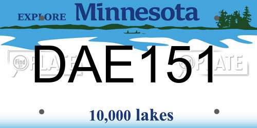 DAE151 Minnesota License Plate