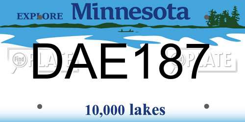 DAE187 Minnesota License Plate