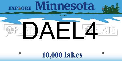DAEL4 Minnesota License Plate