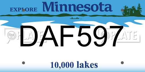 DAF597 Minnesota License Plate