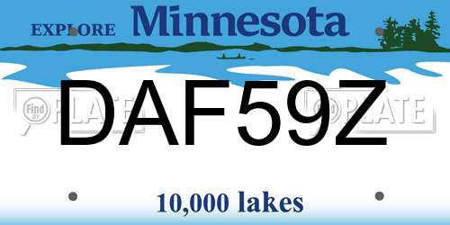 DAF59Z Minnesota License Plate