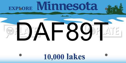 DAF89T Minnesota License Plate