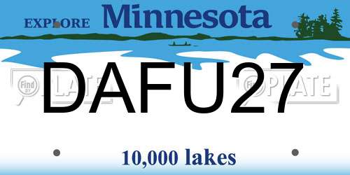 DAFU27 Minnesota License Plate