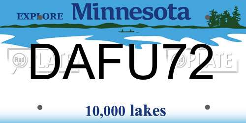 DAFU72 Minnesota License Plate