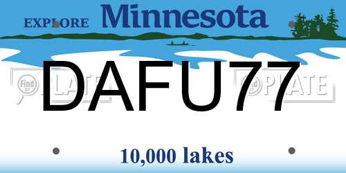 DAFU77 Minnesota License Plate